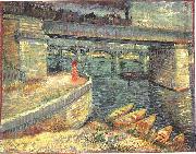 Vincent Van Gogh Bridges across the Seine at Asnieres oil